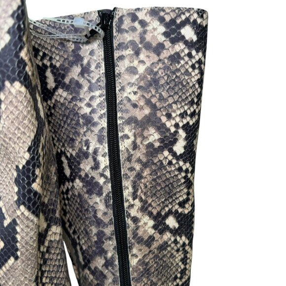 NWT Gianni Bini Gianna Wide Calf Leather Snake Print Kitten Heel Tall Boots7 5M - Picture 6 of 12